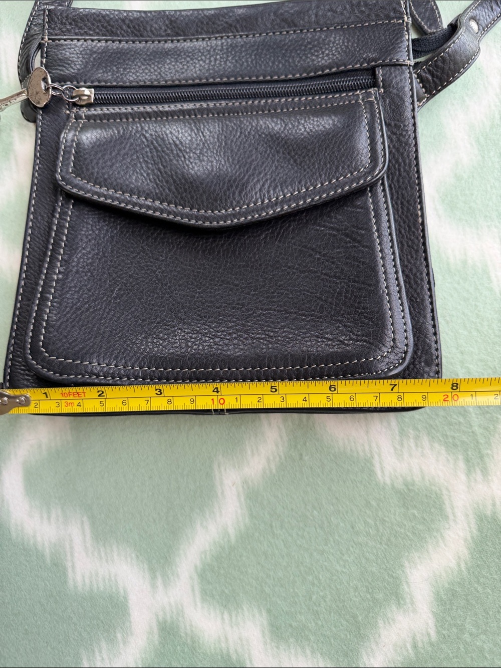 Fossil Black Pebbled Leather Crossbody Bag - 9x8x3” - Picture 14 of 15